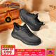金利來(lái)（Goldlion）男鞋加絨保暖厚底運動(dòng)鞋男秋冬新品休閑鞋跑步鞋棉鞋皮鞋老爹鞋男 黑灰 38