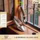 SAM EDELMAN山姆愛(ài)德曼秋瑪麗珍鞋交叉扣帶平底法式單鞋女FABIOLA 銀色 37.5 /美碼7M