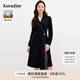 珂萊蒂爾商場(chǎng)同款100綿羊毛連衣裙女職場(chǎng)西裝裙裙子 黑色 S