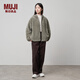 MUJI 女式 長(cháng)毛抓絨 連帽衫 女搖粒絨外套冬季款長(cháng)袖女裝 BB2QOA4A 淺綠色 S(155/80A)