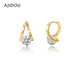 AJIDOU阿吉豆耳飾女法式耳環(huán)輕奢耳扣新年金色小眾鉆石耳墜圈耳釘 金色 2個(gè)