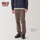 MUJI 男式 彈力絲光斜紋 修身褲 長(cháng)褲子春秋季款休閑褲男士男裝 深咖啡色 AE0XLA4A 79 175/78A