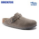 BIRKENSTOCK勃肯德國進(jìn)口男女款絨面革軟底Boston包頭拖鞋 灰色窄版1020526 38