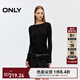 ONLY2025秋季新款圓領(lǐng)輕盈舒適修身亮片長(cháng)袖針織衫女|125324036 H1Z黑色 M