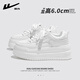 回力女鞋小白鞋女厚底休閑板鞋純白色韓版運動(dòng)百搭學(xué)生鞋子女 純白【厚底增高】 39