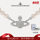 薇薇安·威斯特伍德（Vivienne Westwood）西太后珍珠項鏈女生輕奢鎖骨鏈土星吊墜毛衣鏈送女友生日禮物 土星珍珠項鏈-銀色