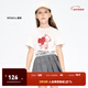 little MO&Co.5A抑菌 童裝女童純棉短袖印花t恤兒童上衣女男童洋氣 本白色2 150 150/72
