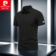皮爾卡丹（pierre cardin）商務(wù)修身t恤男士polo休閑夏季半袖透氣翻領(lǐng)純色大碼戶(hù)外寬松速干 黑色 XL 體重135-150斤