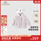 英氏（YEEHOO）【商場(chǎng)同款】?jì)和鸾q服連帽外套冬季男童長(cháng)袖羽絨服外套超韌絨 星光灰【85%白鴨絨】 90 cm-充絨量34g