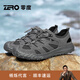 零度男士涼鞋2025夏季新款涼爽透氣包頭防撞涼鞋男輕戶(hù)外休閑沙灘涼鞋 灰色 40