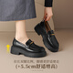 ZHR樂(lè )福鞋女厚底增高配裙子小皮鞋百搭軟底通勤單鞋 AY326黑色38