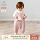 乖奇熊嬰幼兒童秋冬季外穿抓絨背帶褲女寶寶可愛(ài)純棉保暖連體褲子
