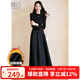 晚白【加絨款】爆款內搭保暖小黑裙2025冬款時(shí)尚長(cháng)裙顯瘦a字連衣裙 黑色 2XL
