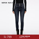 MISS SIXTY2025秋季新款牛仔褲女三環(huán)高腰復古九分緊身褲鉛筆褲 深藍 23