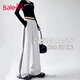 班尼路（Baleno）拼接條紋闊腿褲女2026年春秋季新款一褲兩穿寬松舒適百搭休閑長(cháng)褲