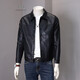 ANDSEEYOU 潮牌男士皮衣 2025秋冬新款機車(chē)皮夾克潮流復古青年修身翻領(lǐng)外套 黑色 2XL