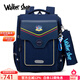 Walker Shop輕奢新款小學(xué)生書(shū)包1到6年級護脊減負男女孩背包英倫風(fēng)舒適雙肩包 藏藍色大號【推薦2-6年級】 默認尺寸