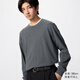 優(yōu)衣庫男裝女裝柔軟圓領(lǐng)T恤/休閑長(cháng)袖上衣25秋冬新款479783 08 深灰色 L