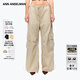 ANN ANDELMAN【明星同款】官方直營(yíng)卡其色闊腿工裝休閑褲女束腳寬松低腰傘兵褲 卡其色 XS