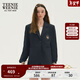 Teenie Weenie【亞麻棉】小熊春裝時(shí)尚輕薄通勤氣質(zhì)西裝外套上衣女 藏青色 M