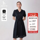 哈吉斯（HAZZYS）女裝 春夏款大翻領(lǐng)法式優(yōu)雅短袖連衣裙女AQWSC03BC25 