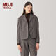 MUJI Labo 女式 羊毛混 夾克衫 女外套冬季款女裝西裝小西服 AF00JC4A 棕色 M (160/84A)