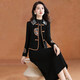 可蓓兒新中式國風(fēng)外套連衣裙套裝女2025新款秋冬高級感小香風(fēng)兩件套 3XL