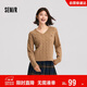 森馬（Semir）森柔毛衫|毛衣女刺繡V領(lǐng)顯瘦寬松2024絞花上衣復古風(fēng)109724107014