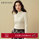 詩(shī)凡黎（'SEIFINI）全羊毛半高領(lǐng)針織打底衫2025秋新款簡(jiǎn)約百搭修身顯瘦毛衣女 珍珠白 L