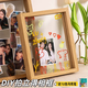 穆淳傲拍立得相框透明玻璃擺臺照片定制diy情侶手工紀念情人節禮物擺件 DIY拍立得相框【原木色6寸】 送12色馬克筆