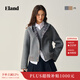 ELAND【綿羊毛】衣戀毛呢外套女時(shí)尚短款連帽上裝2025冬季新款 灰色(15)Grey S /160