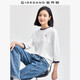 佐丹奴T恤女2026年新款純棉貓咪刺繡撞色圓領(lǐng)七分袖上衣05324798