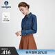 Navigare意大利小帆船長(cháng)袖牛仔襯衫女士2025新款純棉親膚尖領(lǐng)襯衣休閑上衣 海軍藍 L