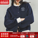 馬登學(xué)院風(fēng)棒球服夾克女秋季美式復古撞色刺繡百搭毛呢外套保暖上衣 海軍藍 （建議拍小一碼） M