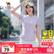 駱駝運動(dòng)短袖T恤男女春夏速干冰絲透氣戶(hù)外休閑棒球服短袖女 C23BABH393A5，星月紫 ，女 M