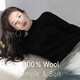【京東直采】2026新年100羊毛衫女冬寬松無(wú)縫打底毛衣百搭針織衫 半高領(lǐng)-黑色 L (165-170CM)(115-125斤） 【3-15天發(fā)貨】