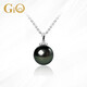 GiO珠寶 大溪地黑珍珠項鏈女18K金吊墜鉆石送女友生日禮物