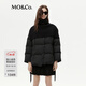 MO&Co.羽絨服獨立羊毛針織披肩附腰帶寬松摩安珂 黑色 S 160