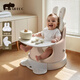 愛(ài)貝多寶寶學(xué)坐椅嬰幼兒家用餐椅不傷脊柱多功能吃飯洗浴遛娃神器可水洗 （小月齡推薦）【標準款】蜜桃粉丨冬季軟墊套裝