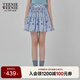 Teenie Weenie小熊半身裙女2025年夏季新款細褶碎花小清新文藝短裙