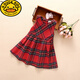 G.duck女童毛呢連衣裙秋冬馬甲裙新款韓版中大童格子背心裙小女孩裙子 毛呢格子背心裙 130 建議身高120cm
