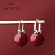 奈維斯汀朱砂耳環(huán)女輕奢高級感耳墜銀國風(fēng)氣質(zhì)法式小眾本命年耳飾生日禮