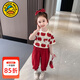 G.duck童裝女童套裝夏季新款兒童衣服小童女孩夏裝女寶寶短袖褲子兩件套  蘋(píng)果套裝aoacecs- 90 適合身高80-90年齡1歲半-2歲左