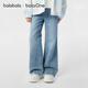 巴拉巴拉【balaOne】童裝兒童褲子女童2026春裝牛仔喇叭褲潮