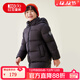 紅豆兒童90絨羽絨服中長(cháng)款男女童新款秋冬加厚保暖鴨絨外套防寒服冬裝 黑色 160
