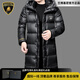 蘭博基尼（AUTOMOBILI LAMBORGHINI）奢侈品牌官方正品男裝鵝絨黑金羽絨服男長(cháng)款冬季商務(wù)休閑加厚外套 黑色 【國際一線(xiàn)】 3XL 190