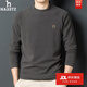 哈吉斯凱長(cháng)袖t恤男秋冬季純色百搭雙面德絨內搭保暖打底衫上衣 夢(mèng)灰色 4XL 建議185-210斤