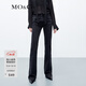 MO&Co.牛仔褲棉質(zhì)重工做舊洗水高腰中線(xiàn)微喇及地黑色牛仔褲摩安珂 牛仔黑色-第2批 S 26