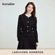 珂萊蒂爾秋季款法式優(yōu)雅100綿羊毛修身千金風(fēng)短外套女 黑色 M