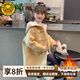 G.duck小黃鴨童裝女童秋冬裝外套兒童女孩冬季加絨加厚中長(cháng)款毛呢大衣 黃色送包包 160 (建議145-155cm 11-12周歲）